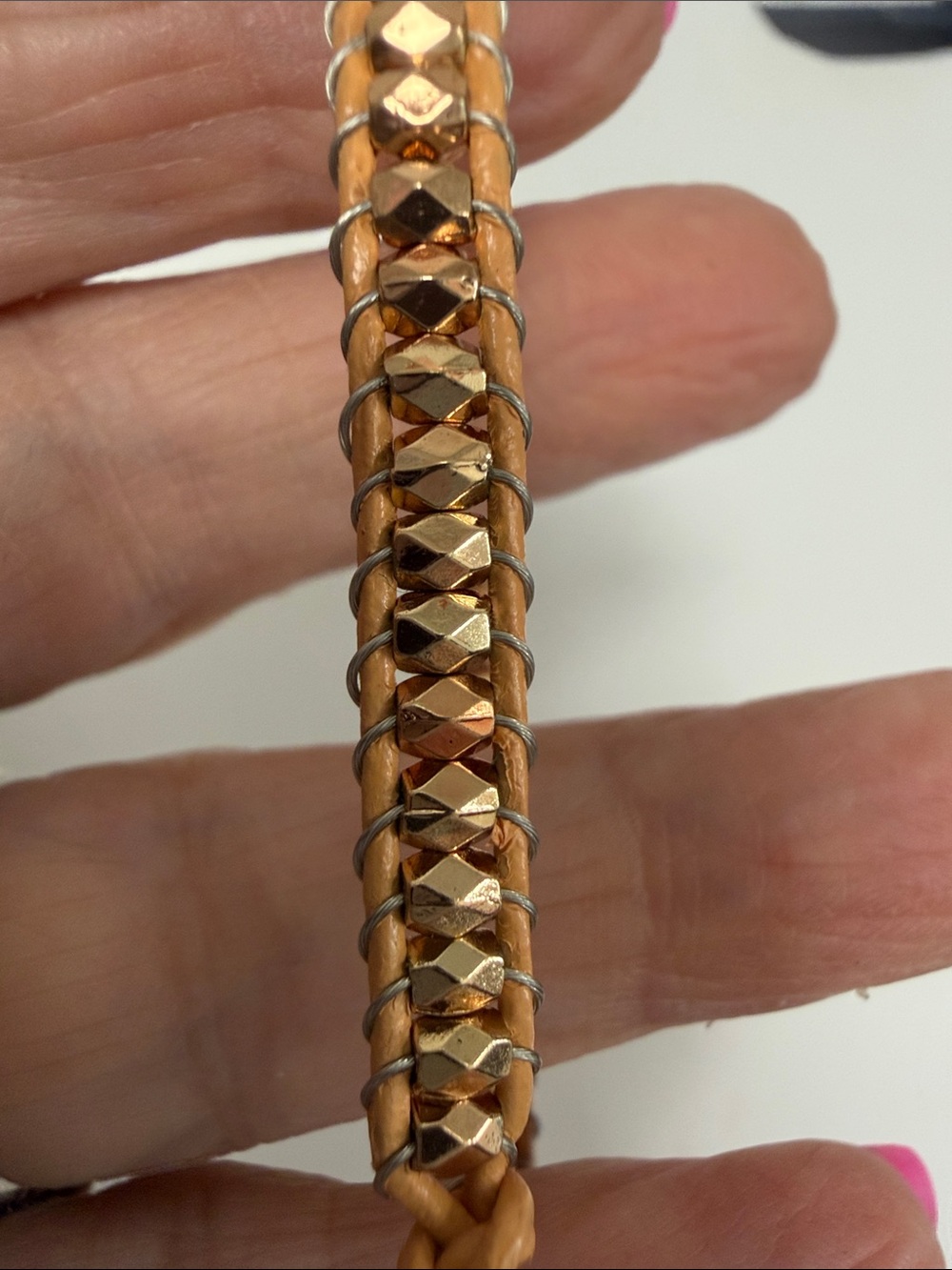 Rose Gold Beaded Wrap Bracelet - Women Jewelry - Picture 2 of 4